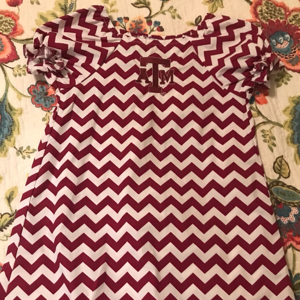 Texas A&M chevron girls dress
